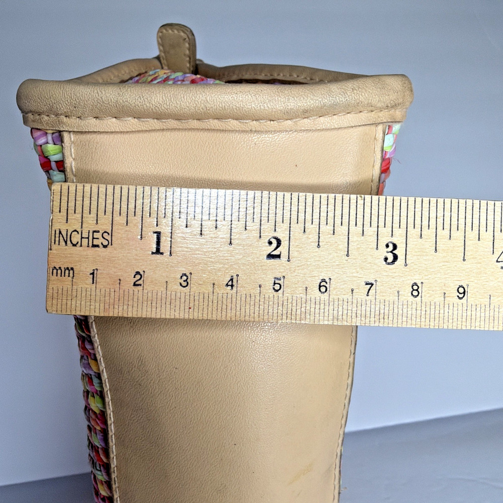 Vintage EGO Woven Straw Handbag Wood Handle Multicolor Resort Summer Chic Y2K - Picture 13 of 13
